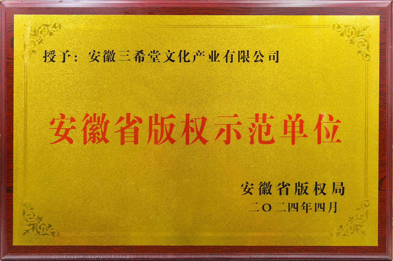 安徽省版权示范单位